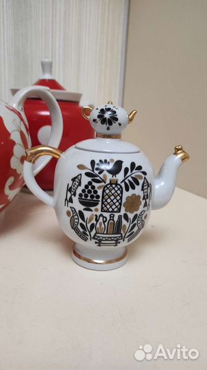 Чайник лфз фарфоровый Русский сувенир СССР