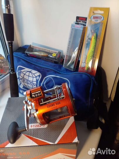 Удочка для морской рыбалки с катушкой новая