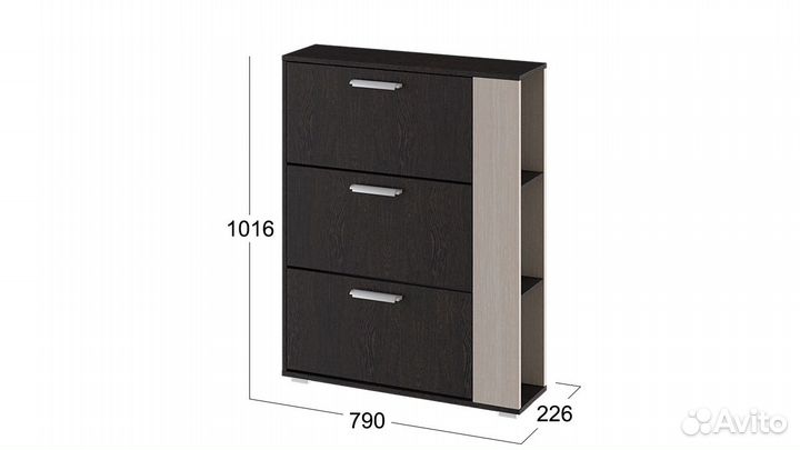 Тумба для обуви тип 1 «Эрика» Венге Цаво/Дуб Молоч