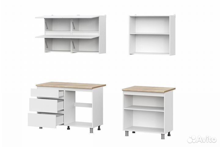 Прямая кухня 2 м белая