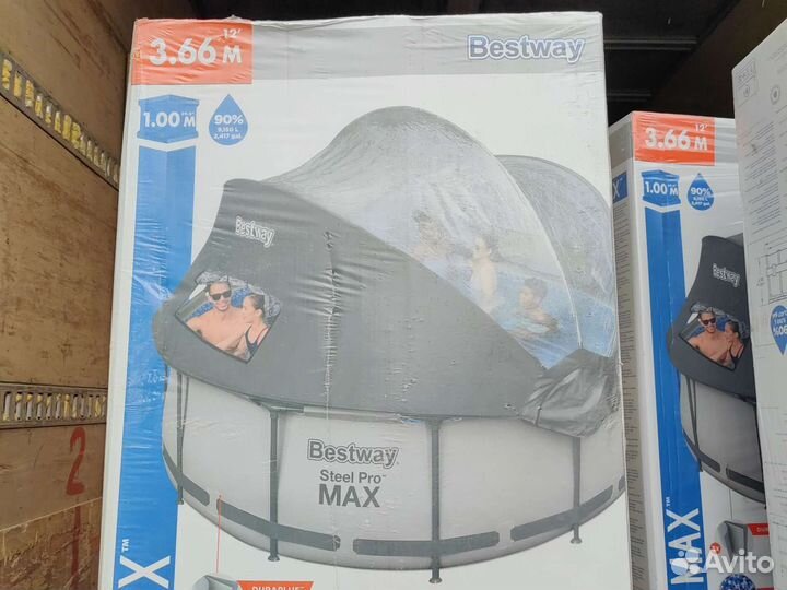Каркасный бассейн 366*100 с куполом bestway 5619N