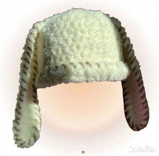 Вязаная Шапка зайчик на заказ ручная работа