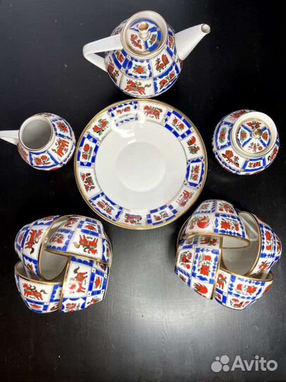 Чайный фарфоровый сервиз Русский Лубок лфз