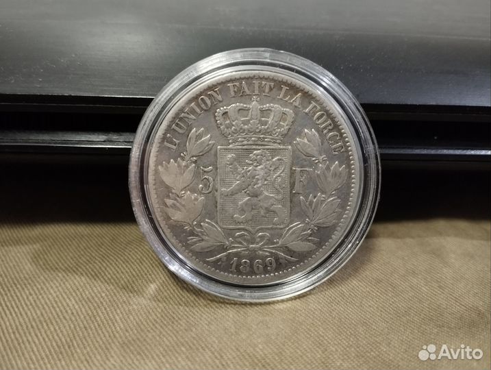 Бельгия. 5 Франков 1869 год