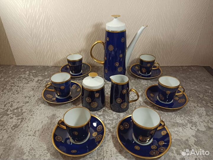 Кофейный сервиз Cobalt GDR