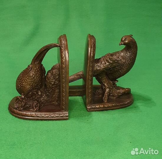 Бронзовые держатели книг Фазаны