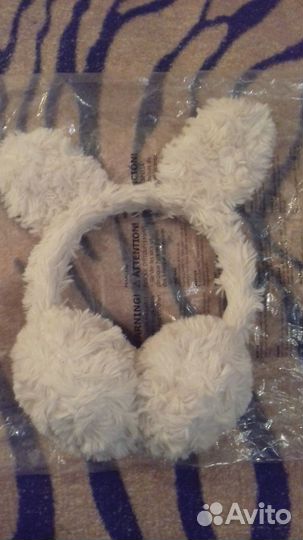 Меховые наушники с ушками на весну