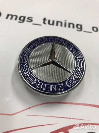 Заглушка в капот Mercedes-Benz синяя