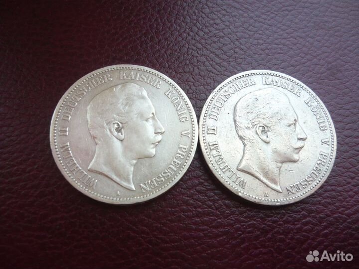 5 марок Вильгельм серебро