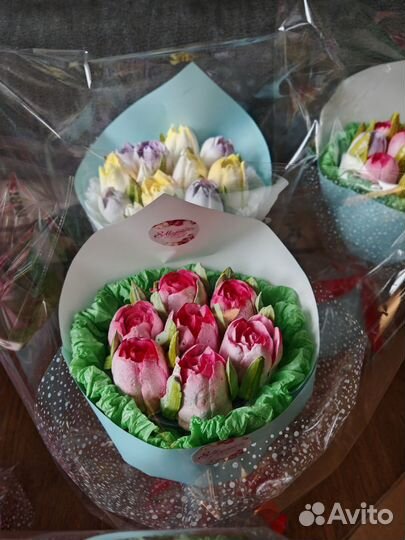 Тюльпаны из зефира на 8 марта