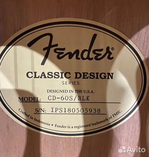 Гитара fender cd 60s