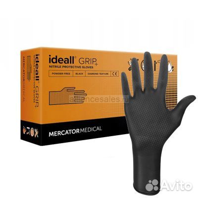 Перчатки нитриловые универсальные ideall grip+blac