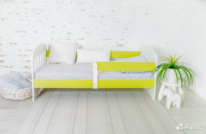 Кроватка сингл из массива высокий борт от 2х лет