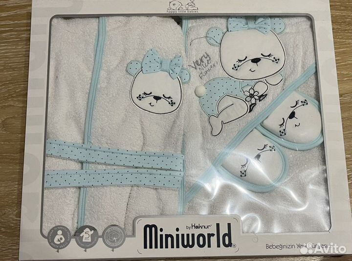 Халат и полотенце набор для новорождённого