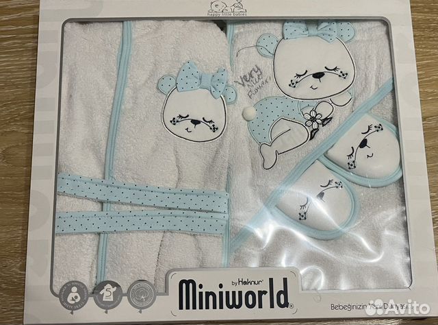 Халат и полотенце набор для новорождённого