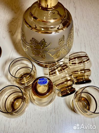 Графин штоф рюмки Чехия Богемия