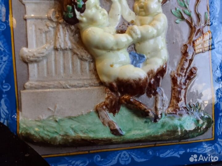 Старинный барельеф фавны.редкостьоригинал