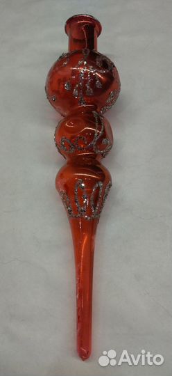 Ёлочная игрушка, навершие, верхушка. 23 см. стекло