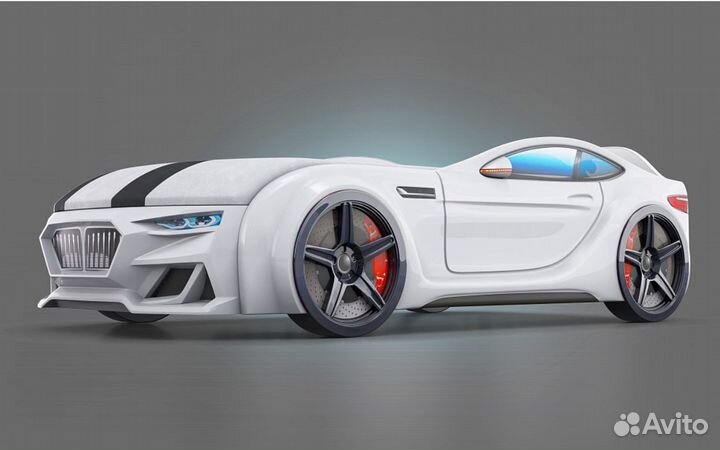 Кровать машина от 1,5 лет с матрасом