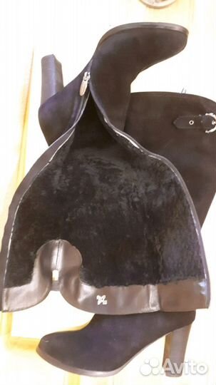 Сапоги зимние нат мех замша