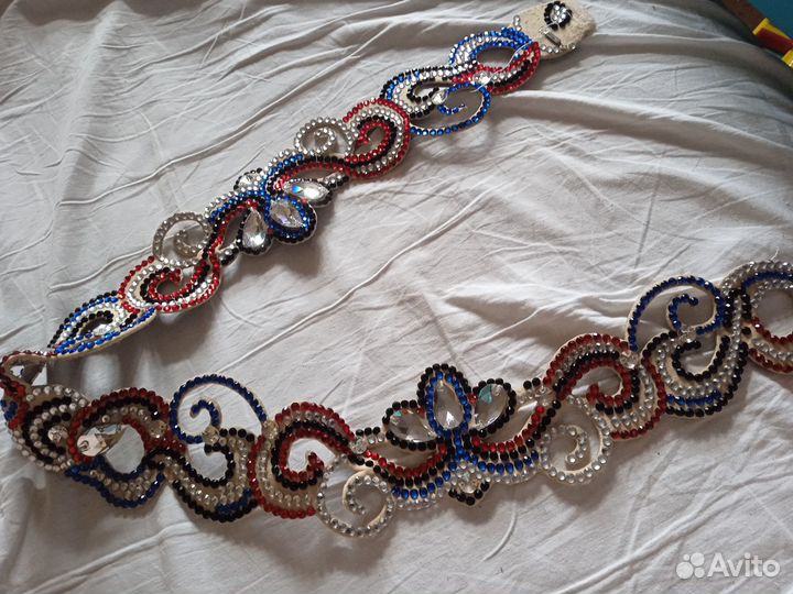 Костюм для восточных танцев, весь в стразах