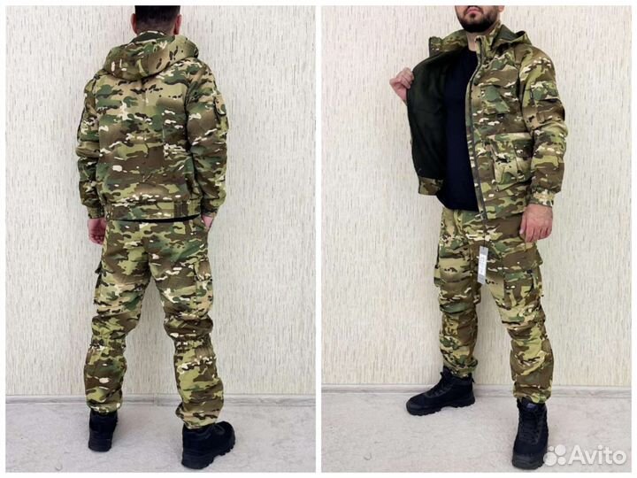 Тактический боевой костюм мультикам на флисе