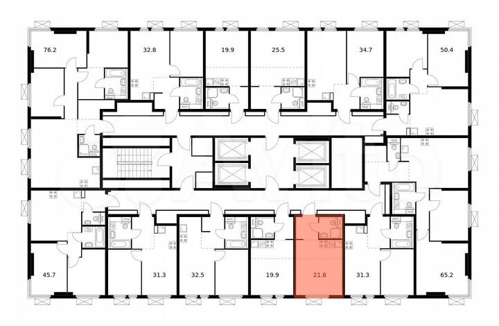 Квартира-студия, 21,8 м², 33/33 эт.