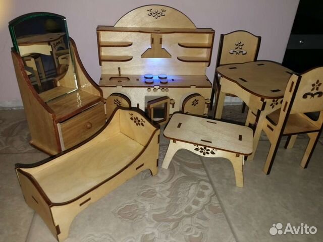 Набор деревянной мебели для кукол 15-30