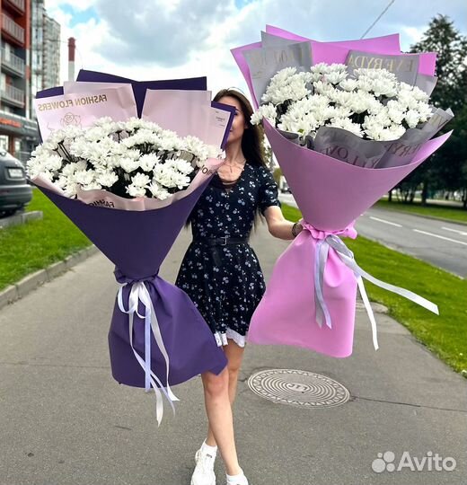 Цветы. Хризантемы. WOW Букеты. Доставка/Самовывоз