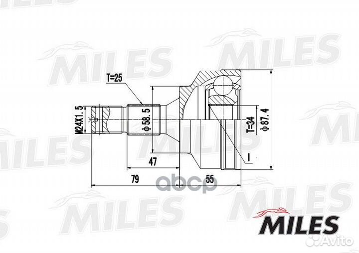 ШРУС citroen C5 1.6-2.0 01- нар.(ABS) GA20062