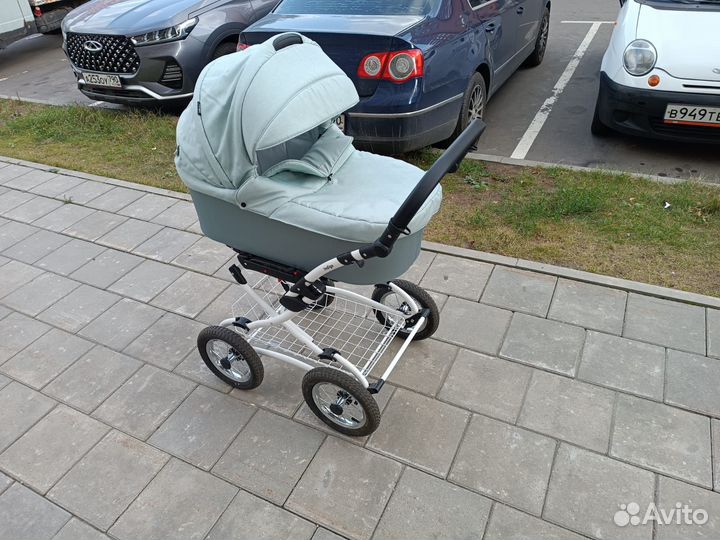 Коляска 2в1 Indigo barbara Classic ba 02 (шалфей)