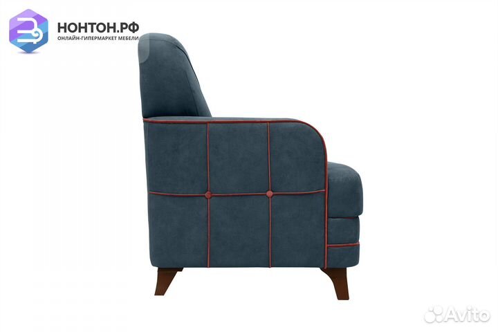 Кресло Черри синее / коралловое