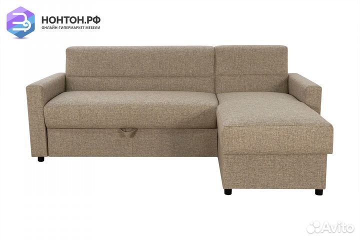 Диван угловой дельфин Виктория 2-1 темно-бежевый