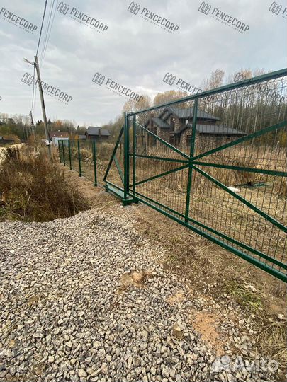 Откатные ворота Гиттер для участка