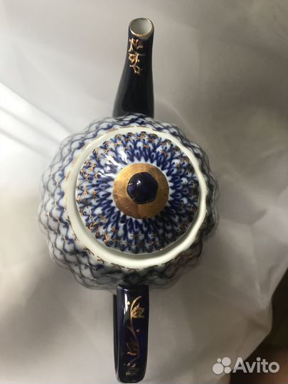 Кофейник тюльпан кобальтовая сетка лфз