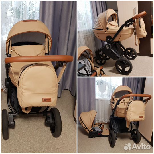 Коляска 2 в 1 эко кожа Верди Футуро