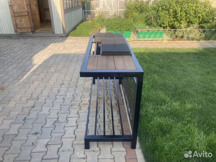 Мангал с печью под казан