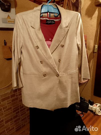 Пиджак светлый женский лен 50%