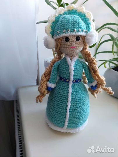 Снегурочка кукла вязаная крючком