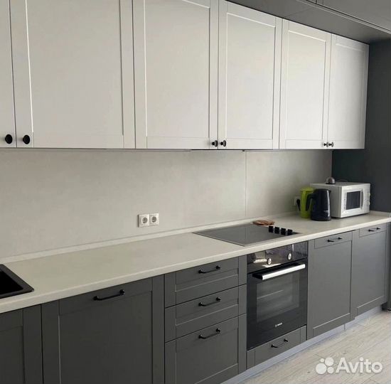 Прямая кухня мдф фасады