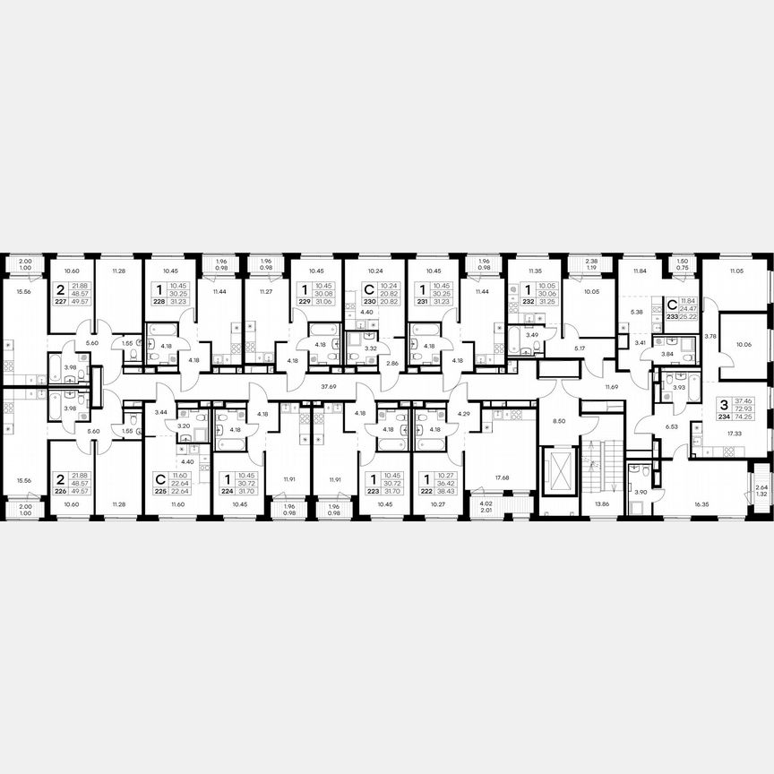 2-к. квартира, 49,6 м², 8/9 эт.