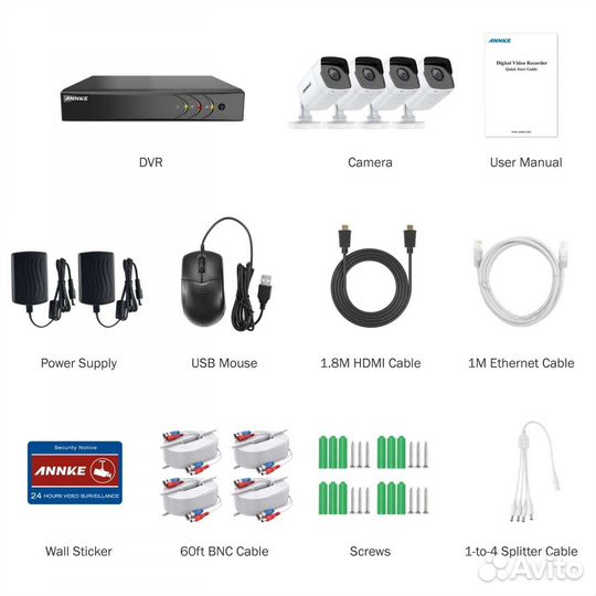 Комплект видеонаблюдения Annke на 5mp камерах