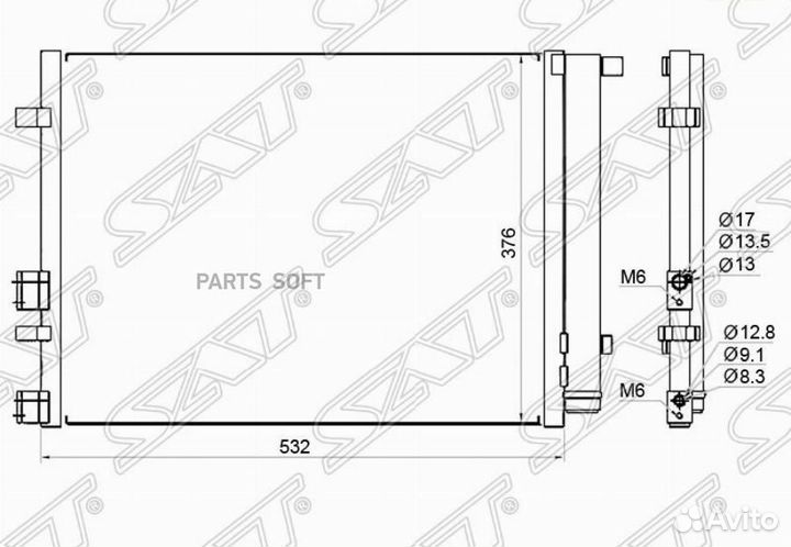 Радиатор кондиционера Хендай I20 09
