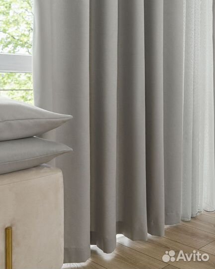 Комплект штор канвас Эдем Серый базальт