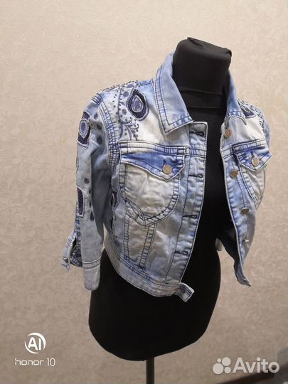 Женская короткая джинсовая курточка р 48 Турция