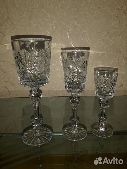 Хрустальные рюмки на ножке СССР