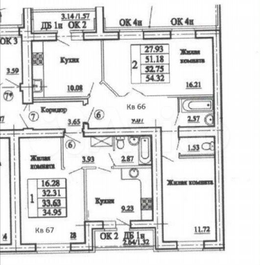 2-к. квартира, 52 м², 7/10 эт.