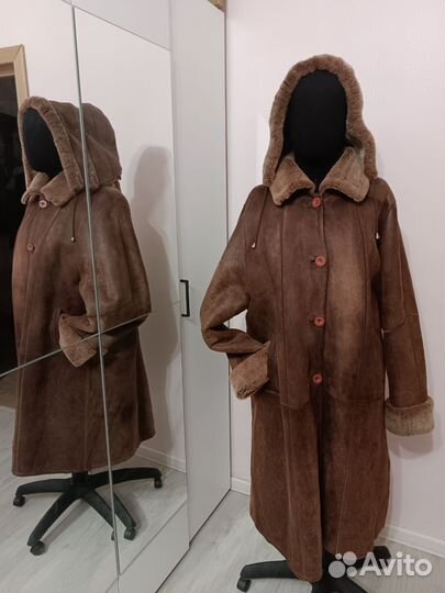 Дубленка натуральная женская с капюшоном