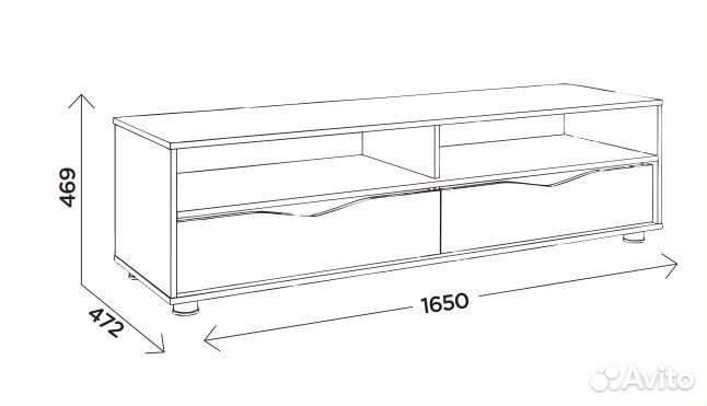 Тумба тв Белая лиственница/Дуб баррик