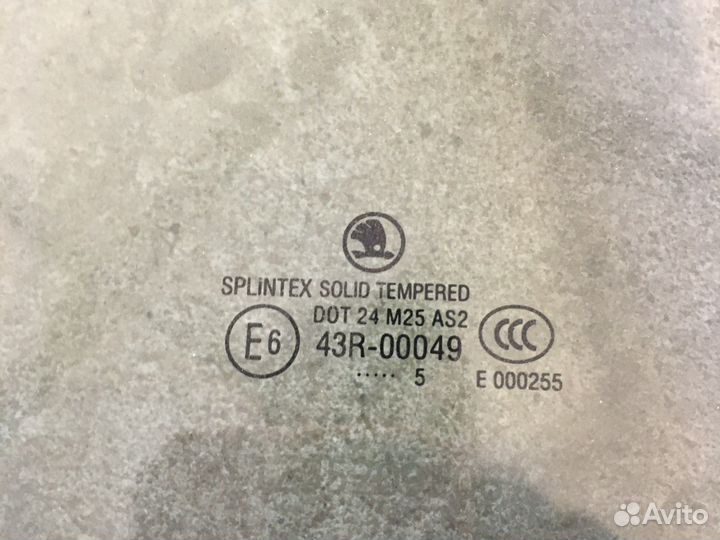 Стекло задней провой двери Skoda Octavia A5 (3410)